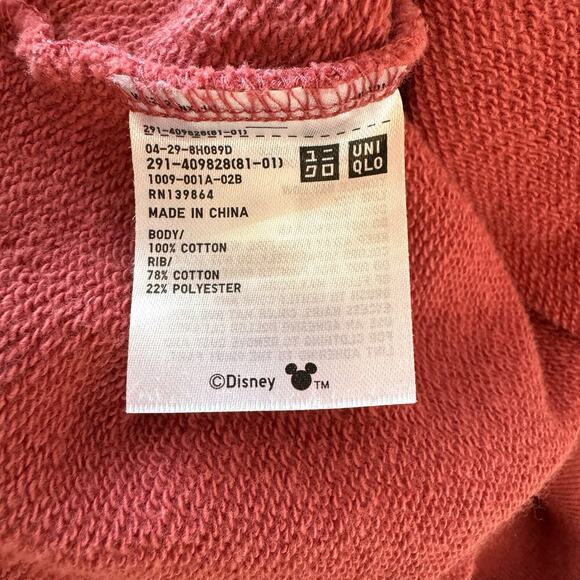 Disney x Uniqlo Women’s Minnie Mouse Hoodie Sweatshirt Dress Size Medium Cozy - Picture 5 of 6